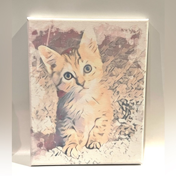 Watercolored kitten canvas - Picture 1 of 1